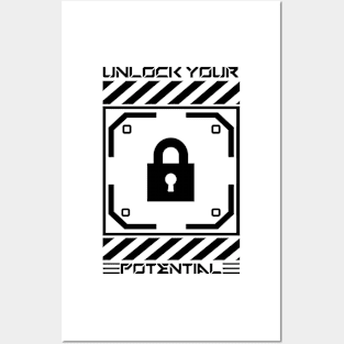 "Unlock Your Potential" Black Print Posters and Art
